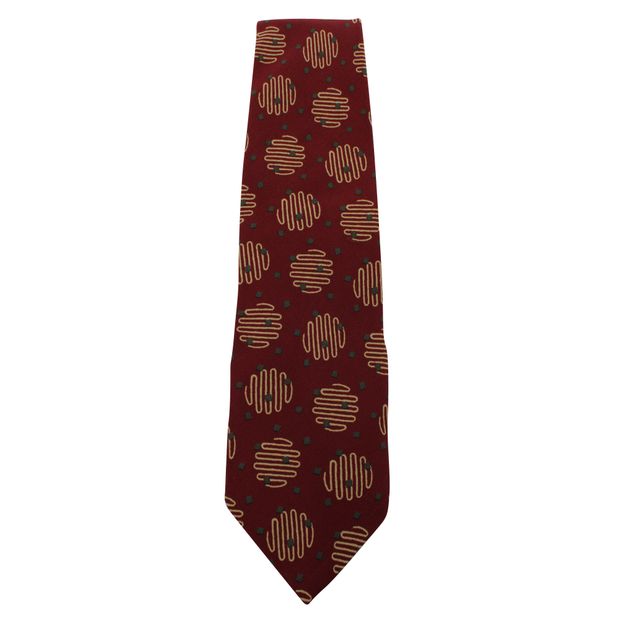 image of GIORGIO ARMANI Burgundy Print Tie