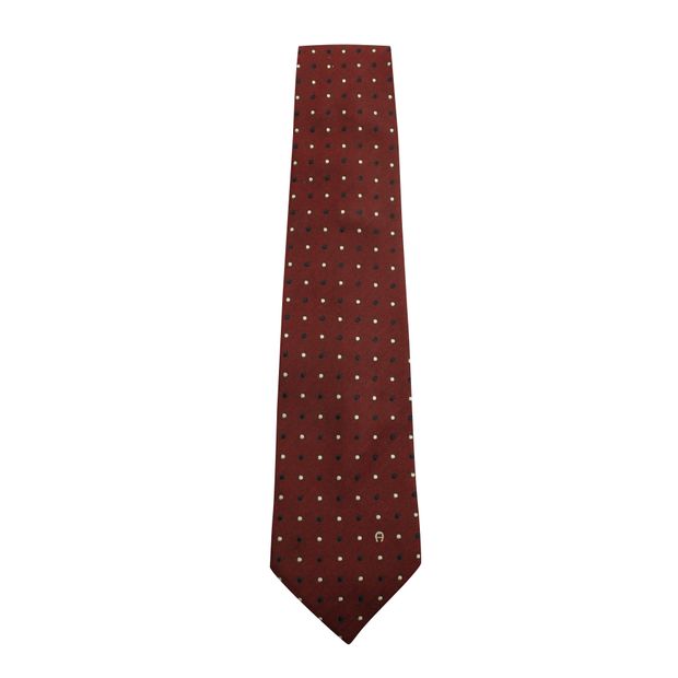 image of AIGNER Burgundy Spotted Tie