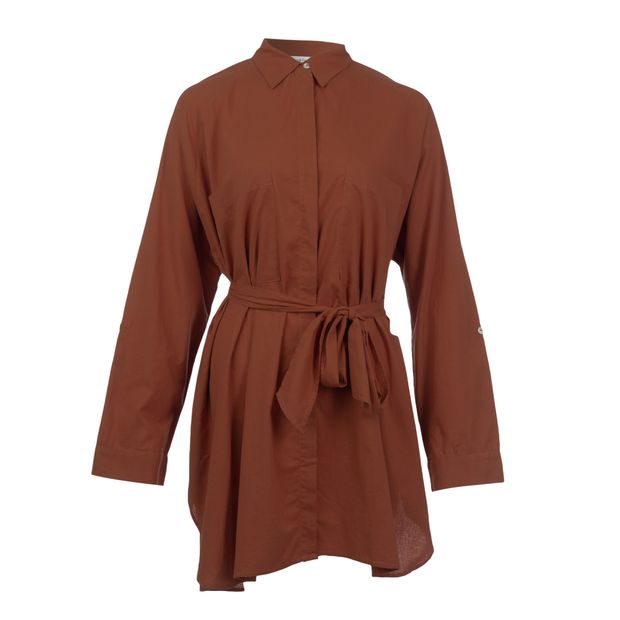 image of MAGALI PASCAL Burnt Orange Shirt Dress