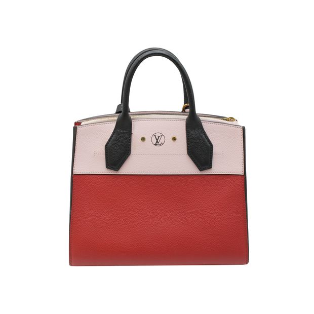 image of Louis Vuitton Red And Pale Pink City Steamer Hand Bag 2017