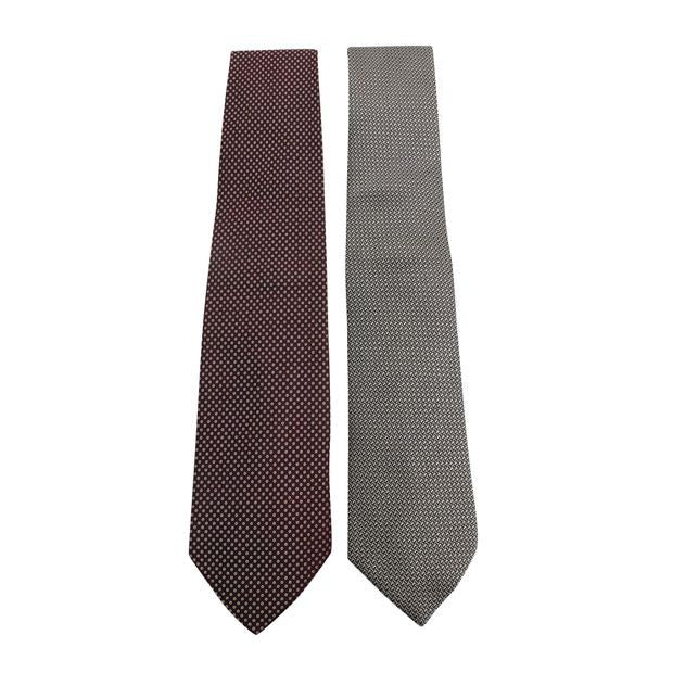 image of HUGO BOSS Set of Ties: Burgundy and Black & White