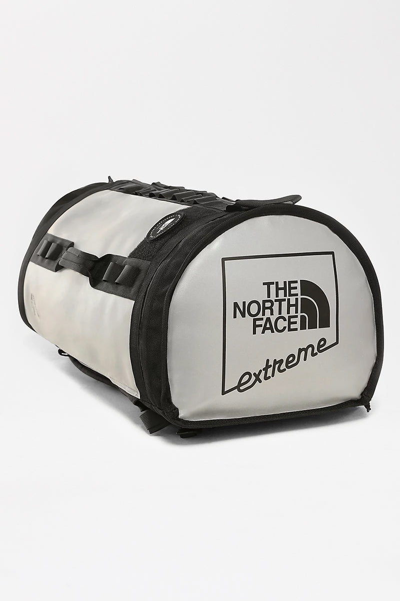 silver north face backpack