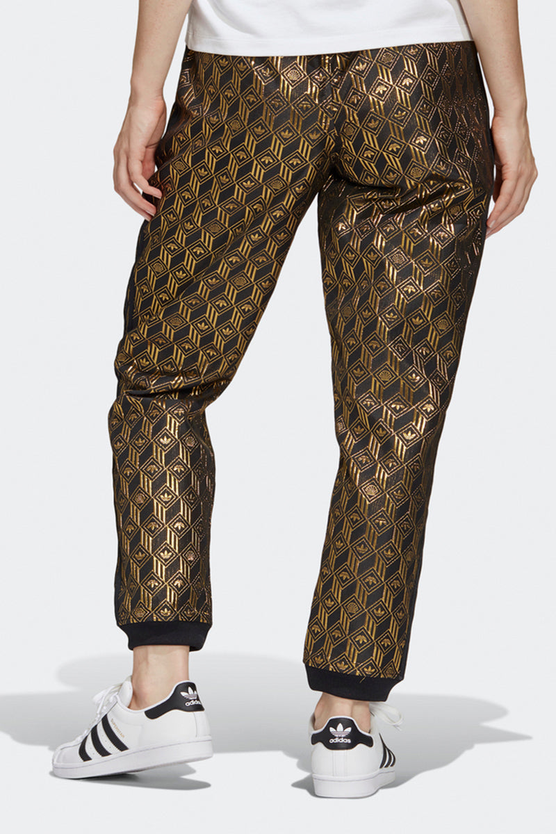 adidas superstar track pants black gold