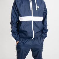 nike tracksuit blue and white