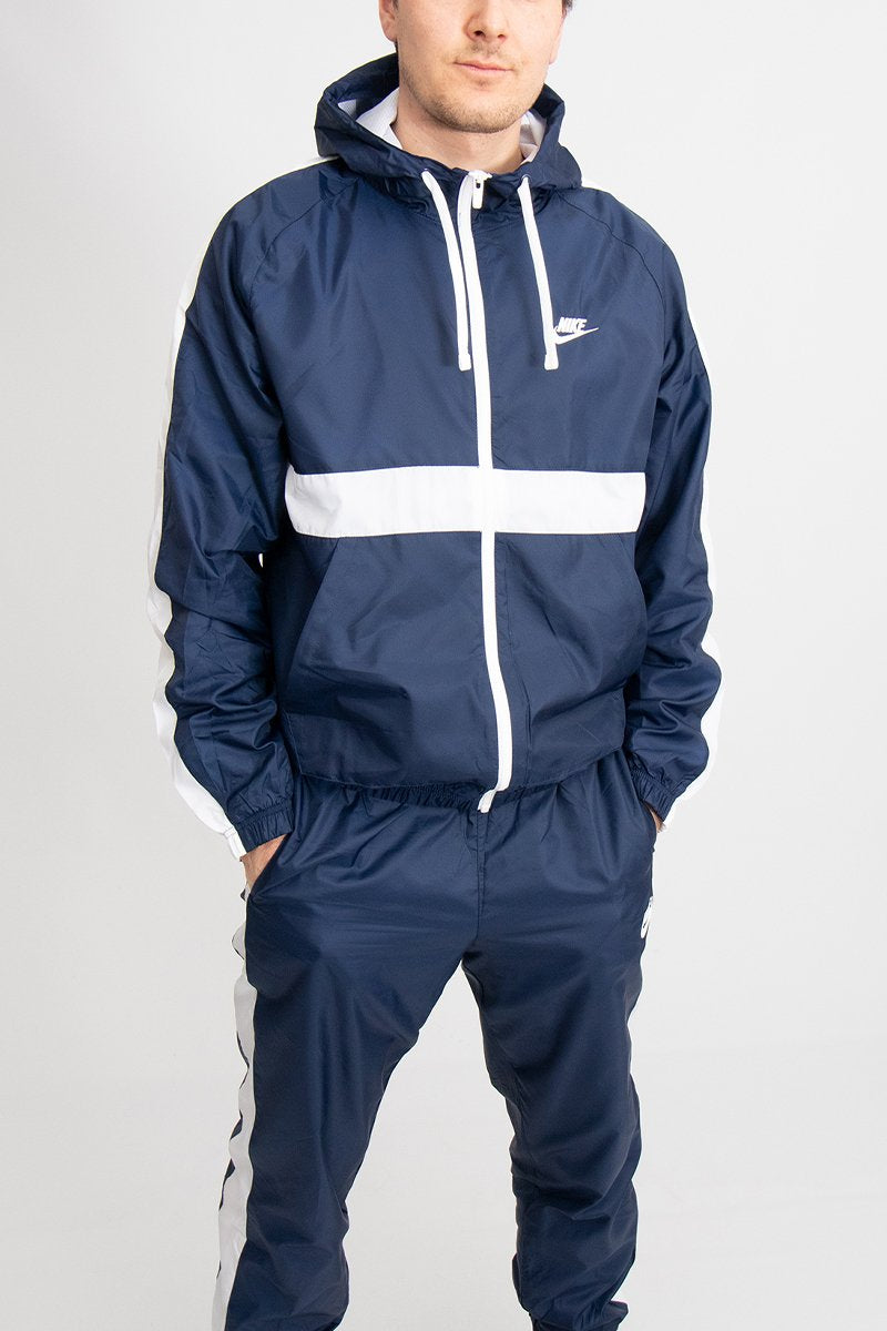 grey and blue nike tracksuit