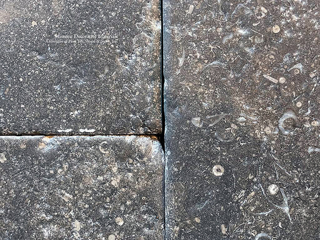 Antique or antiqued Belgian bluestone floors marry with antique or aged French limestone flooring, antique or reclaimed French oak floors in Belgian and French farmhouse interiors, cottage style perfect for kitchen floors, entry ways that interior designers and architects choose for luxury, custom homes.