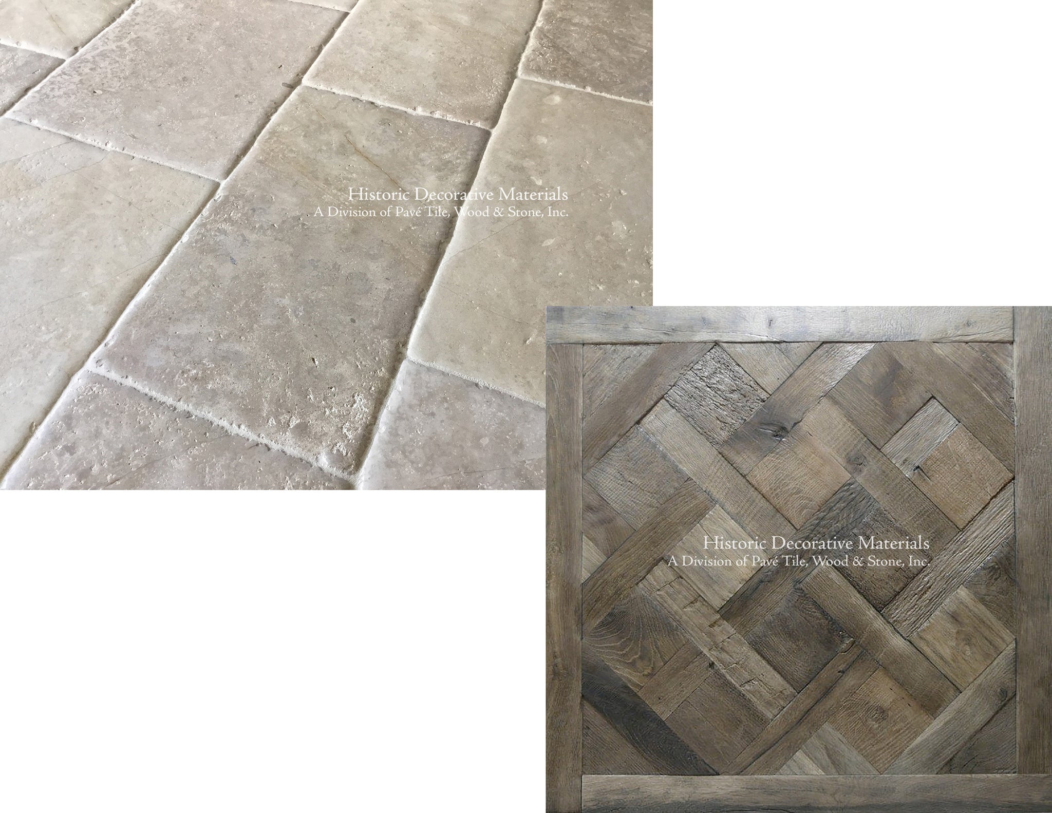 French Limestone Flooring and French Oak Flooring in Parquet de Versailles Pattern