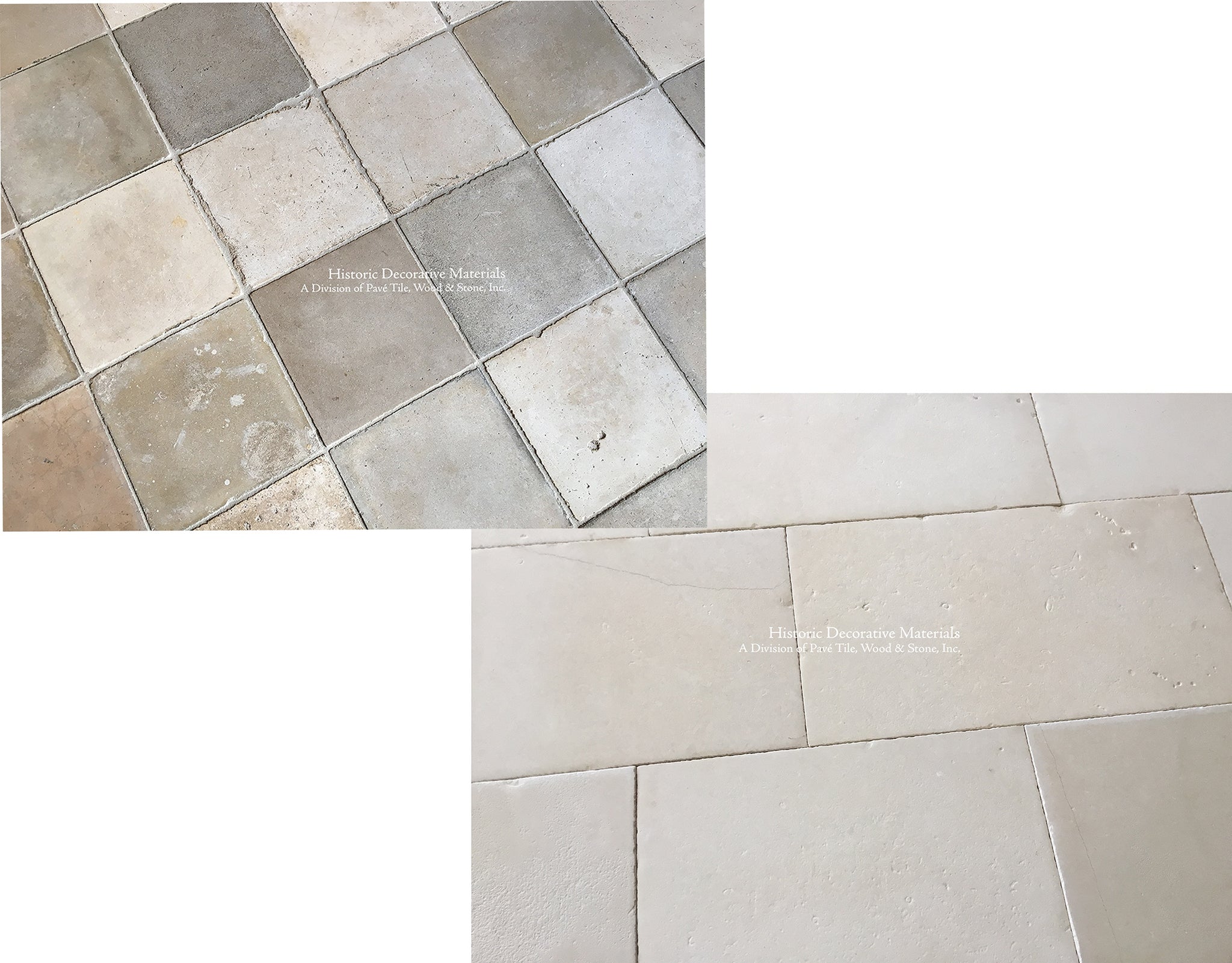 Israeli Limestone Flooring and Reclaimed Cement Tile Flooring