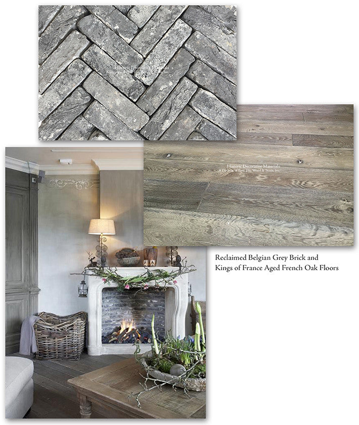 Reclaimed Belgian Brick Tile and Aged French Oak Floors