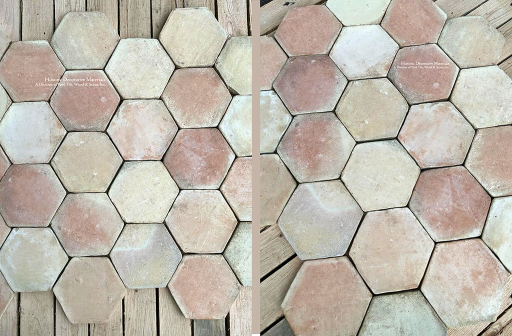 hand made Spanish terra cotta tile hexagons