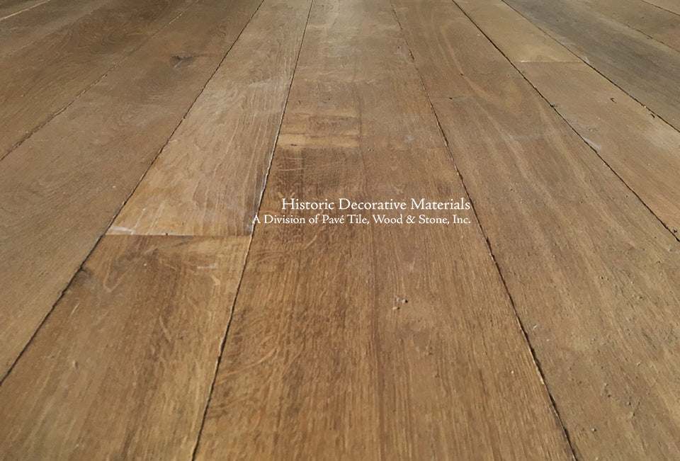 Antique French oak flooring resembles antiqued French oak flooring that is perfect for English country homes, French and Belgian farmhouse interiors, cottage style for kitchen floors, entry ways.