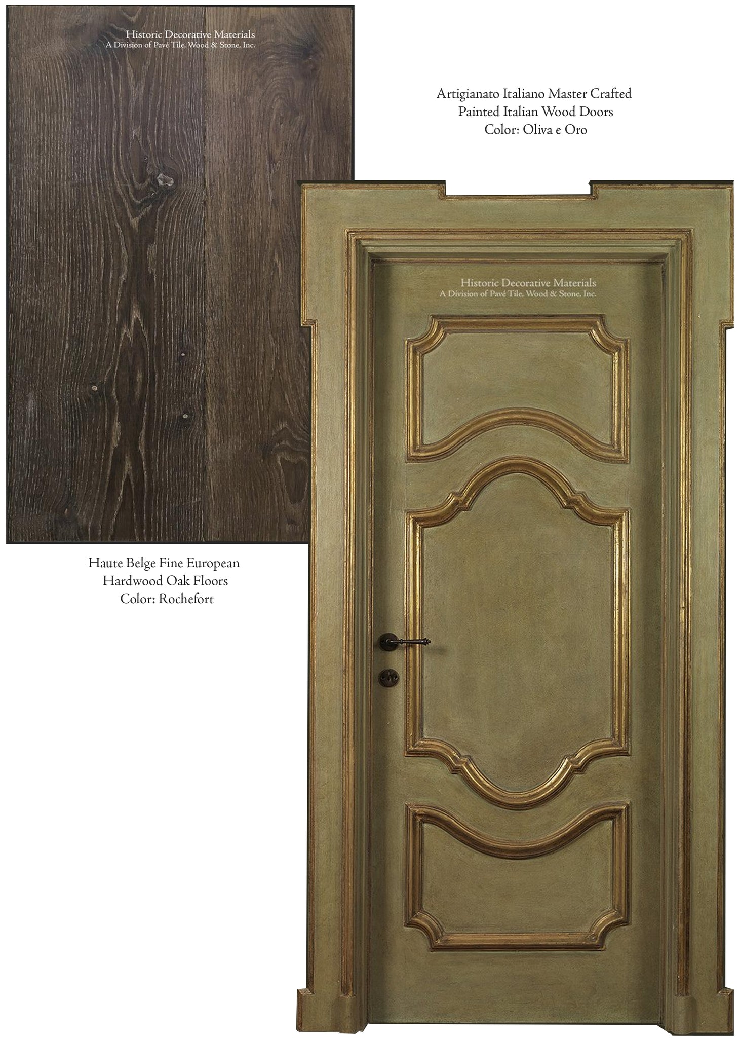 Hardwood European oak Floor and Italian Hand Painted Wood Doors