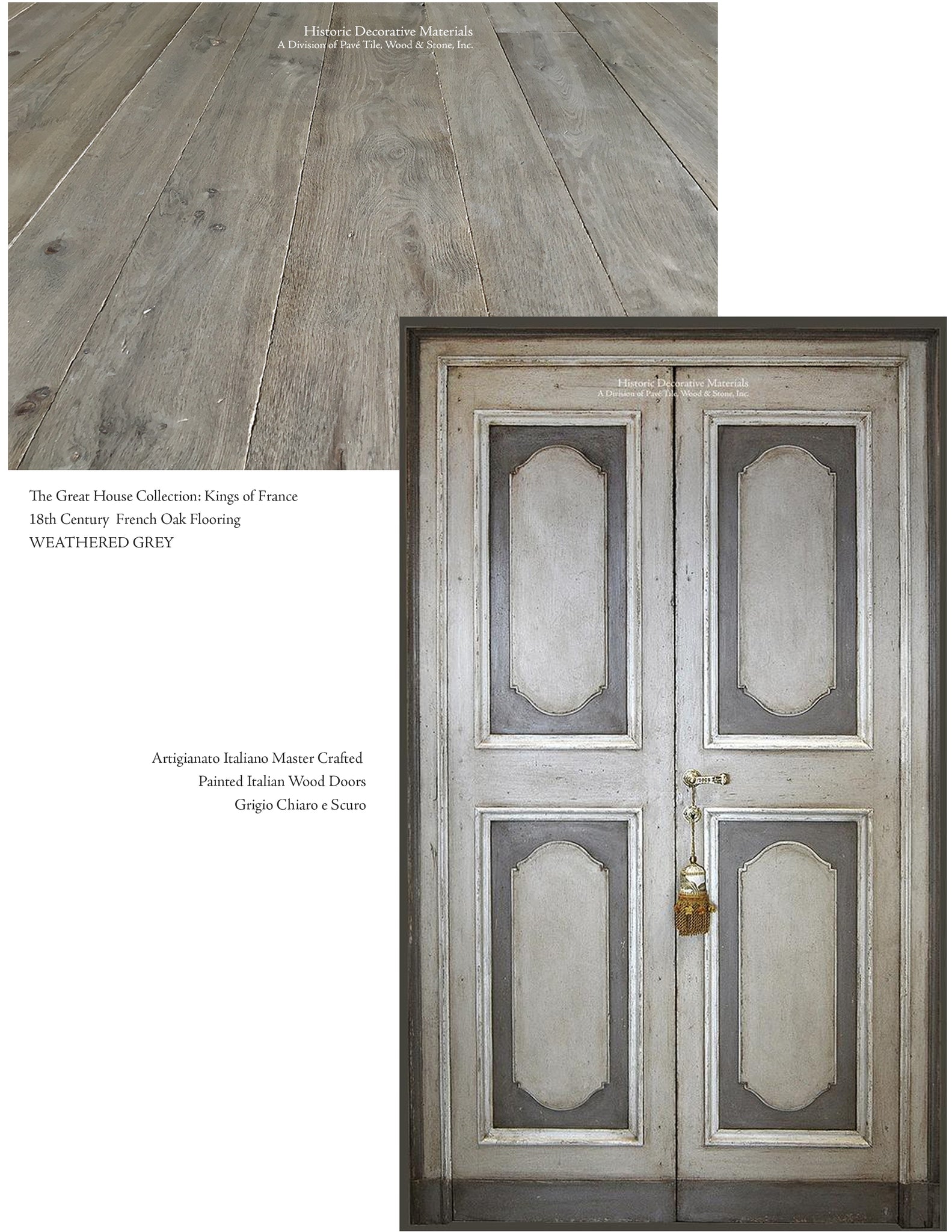 french oak floors and hand painted Italian doors