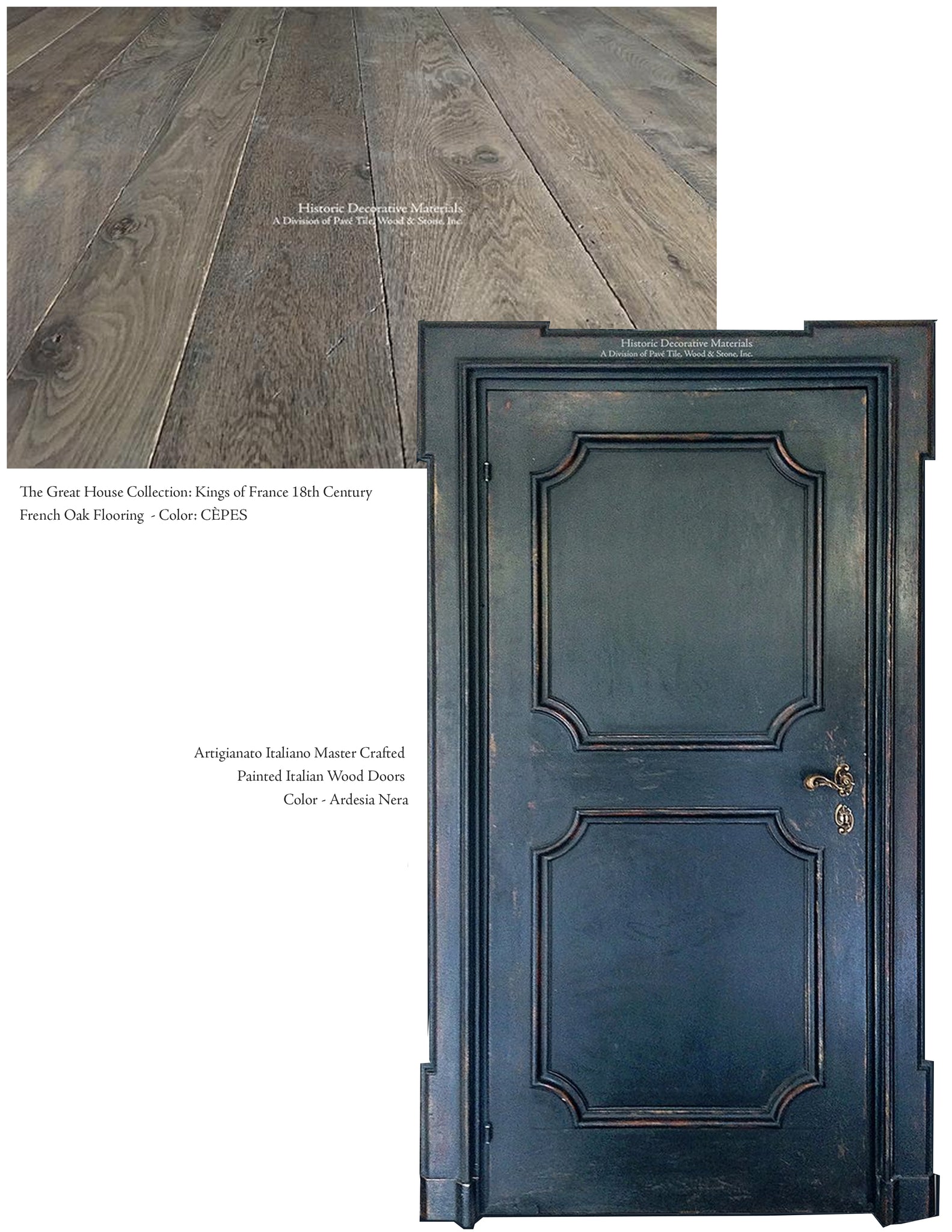 French Oak Floors Hand Painted Italian Wood Doors