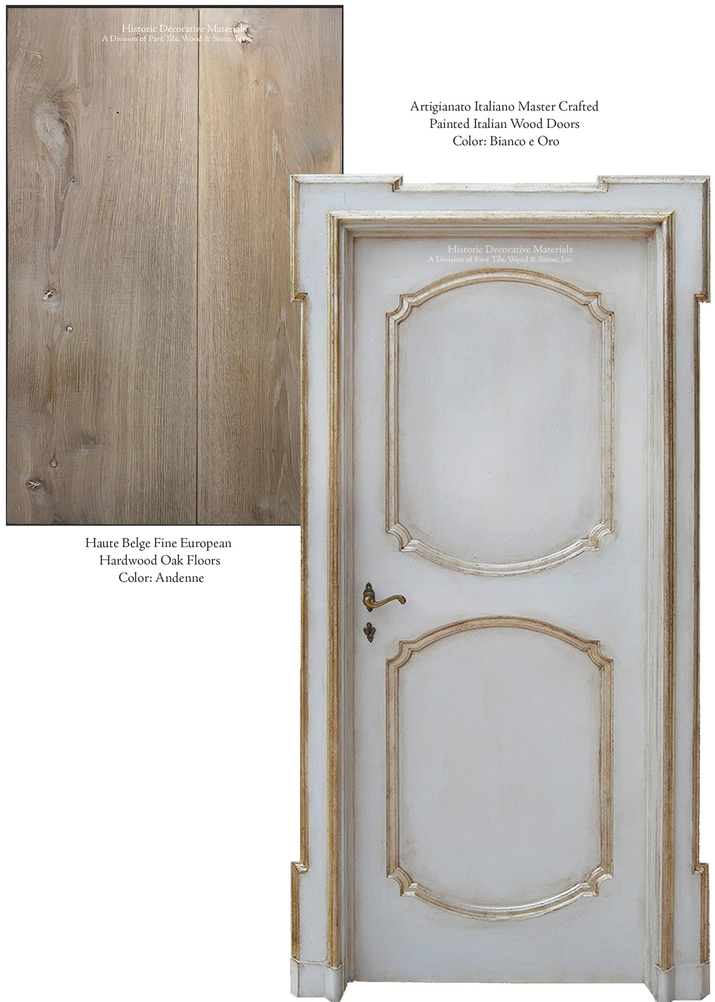 European Oak Hardwood Floors and Hand Painted Italian Wood Doors