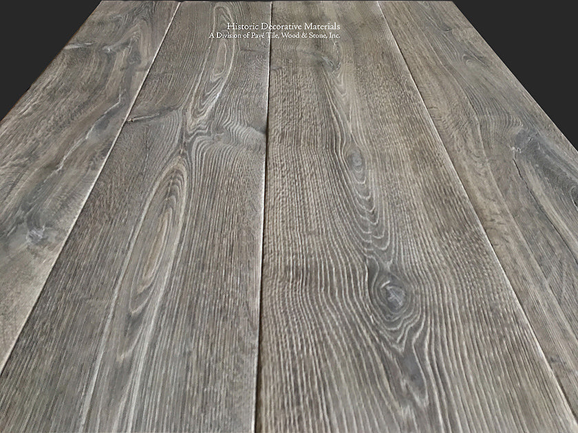 Antique French oak flooring resembles antiqued French oak flooring that is perfect for English country homes, French and Belgian farmhouse interiors, cottage style for kitchen floors, entry ways.