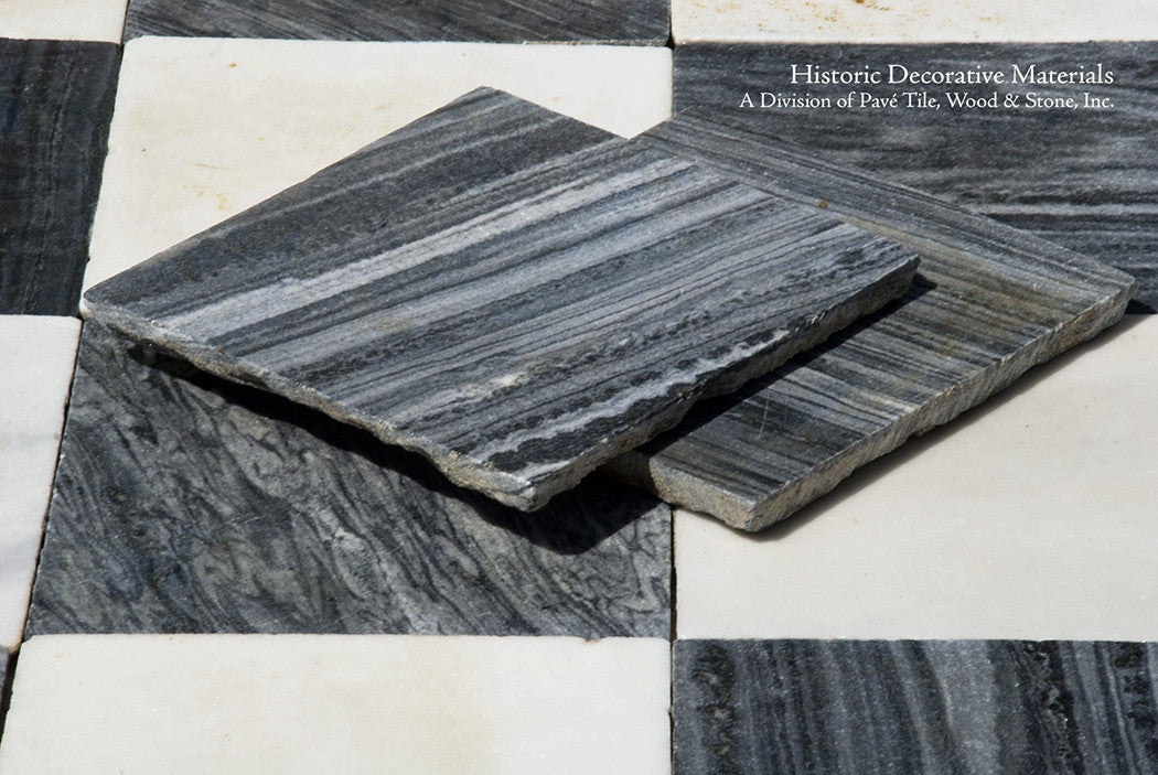 18th Century Italian Antique Black And White Marble Stone Floors