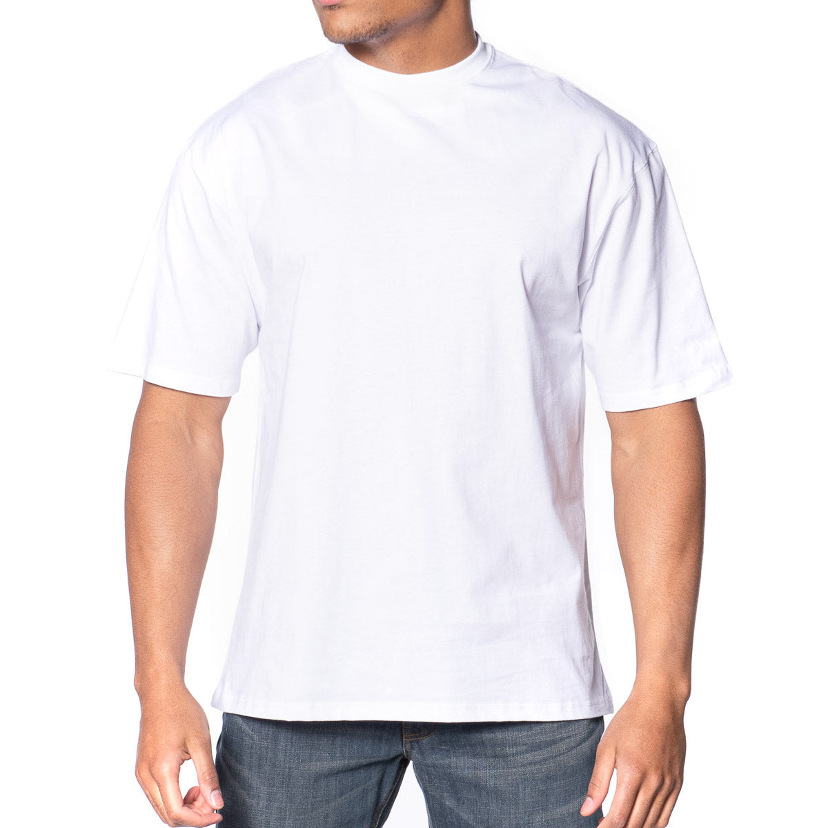 Tall Men's Classic White Crew Neck T-Shirts, 6 Pack