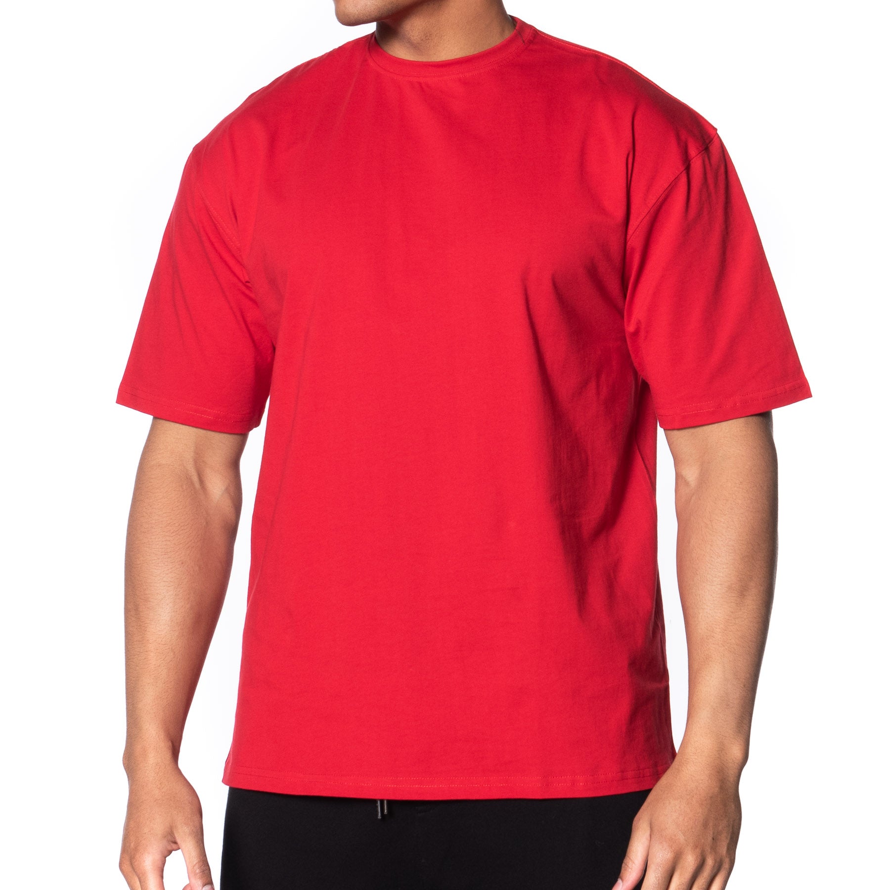 Men's 100% Combed Cotton Heavy Weight Classic Ringer T-Shirt Red / Black / 2x