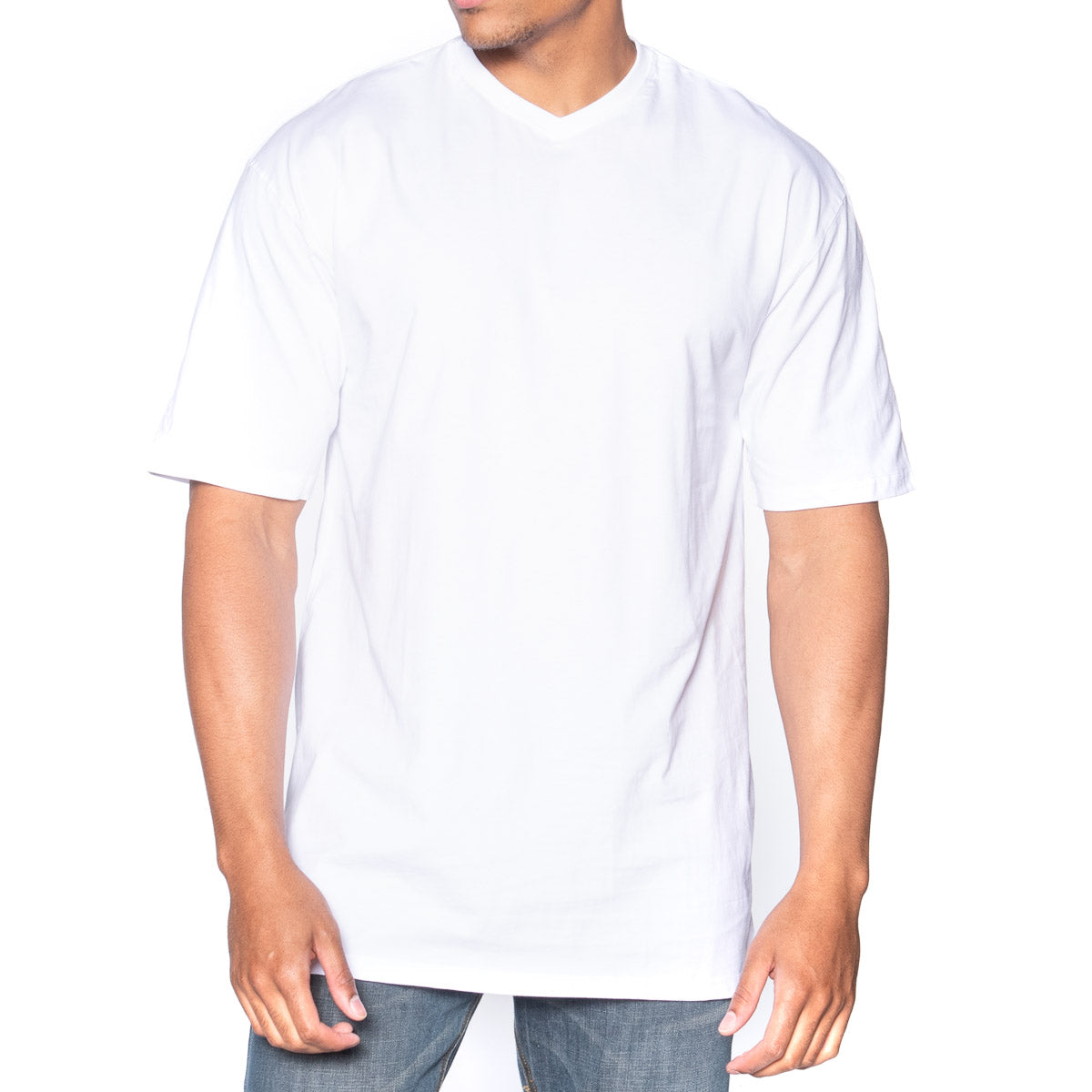 Luxe-T Men's Chain Collar T-Shirt White / 5X