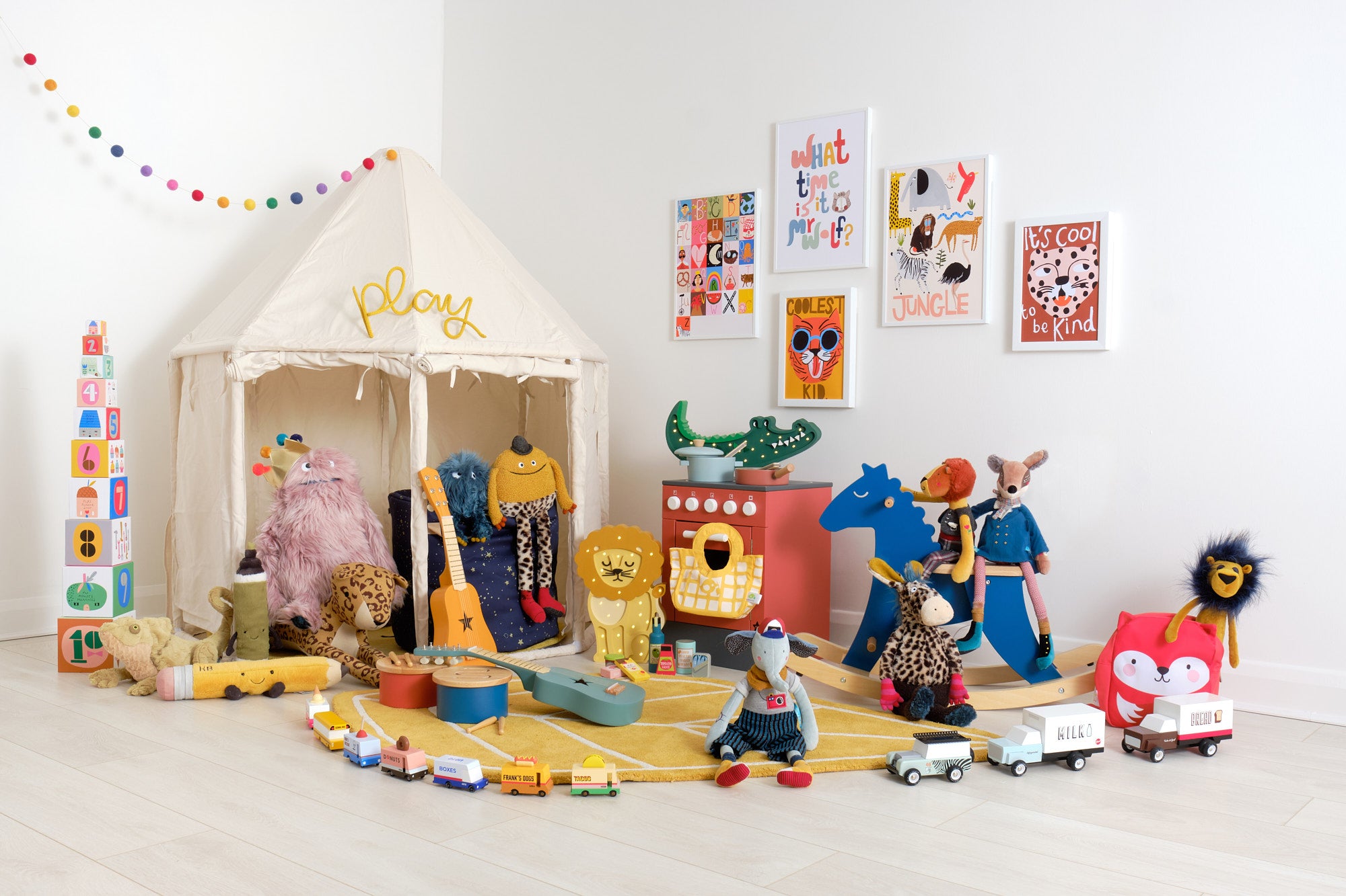 ‘Rock and Roll!’ Children’s Playroom, Toys and Accessories, styled by Bobby Rabbit.