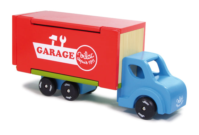 Vilac wooden garage lorry toy from AlexandAlexa, published by Bobby Rabbit