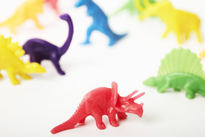 children's party, children's party accessories, party bag fillers, stocking fillers, toys under £5, mini dinosaurs, Carousel, published by Bobby Rabbit