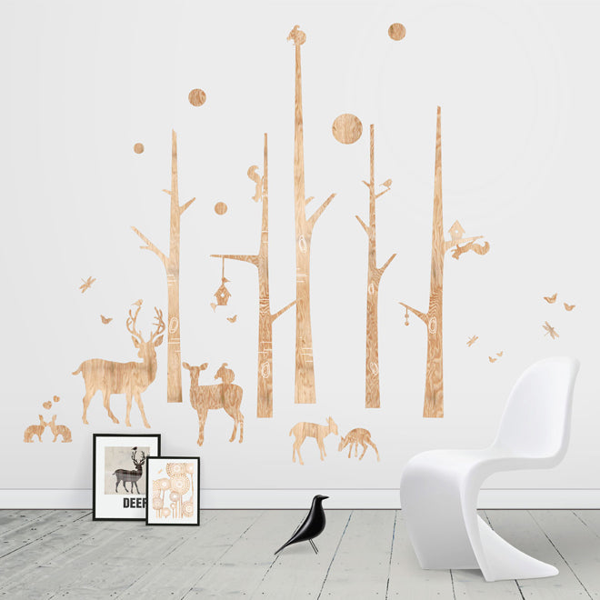 on the wall, wall stickers, children's wall stickers, woodland wall stickers, Funky Little Darlings, published by Bobby Rabbit