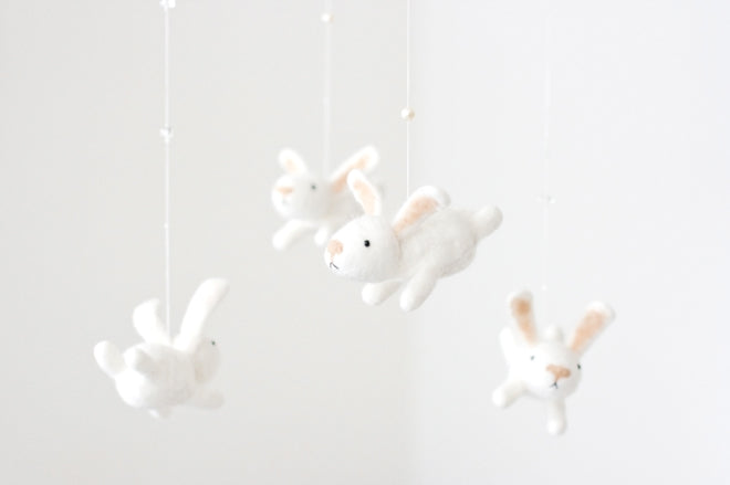 Felt bunny nursery mobile by MistrSandman, published by Bobby Rabbit