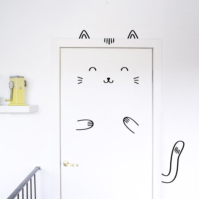 'Sisi The Smug Cat' door friend decal from Ivy Cabin, published by Bobby Rabbit