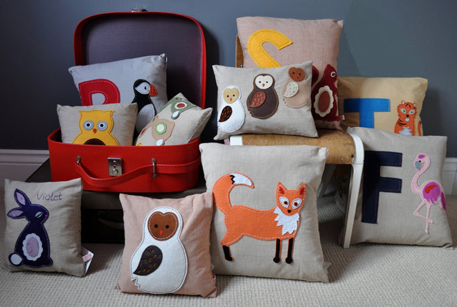 textiles, cushions, animal cushions, children's cushions, Lettie Belle, published by Bobby Rabbit