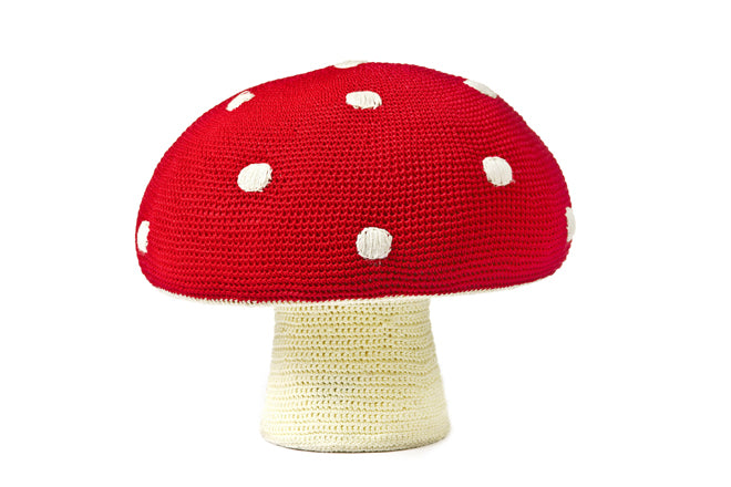 Giant mushroom pouffe for children by Anne-Claire Petit and available from Molly-Meg, published by Bobby Rabbit