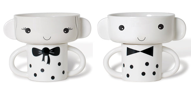 Wee Gallery ceramic stacking bowl and cup set for children, published by Bobby Rabbit