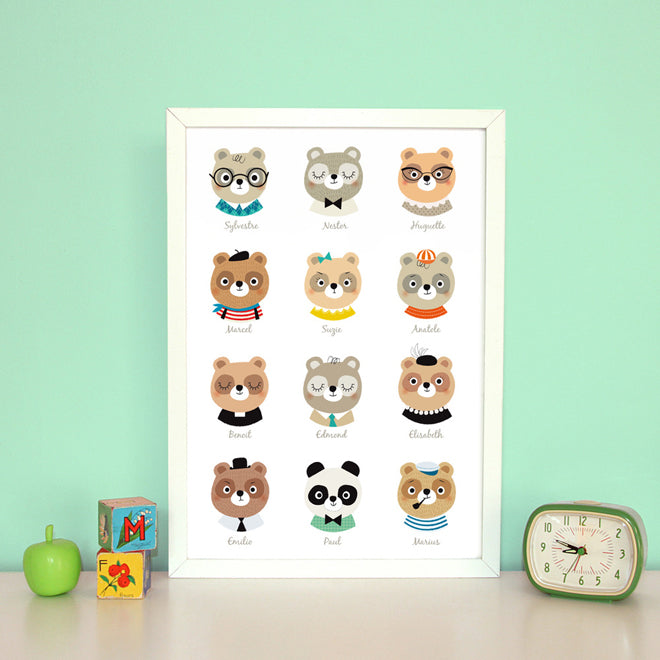on the wall, wall art, children's wall art, animal wall art, Zu, Petit Home, published by Bobby Rabbit