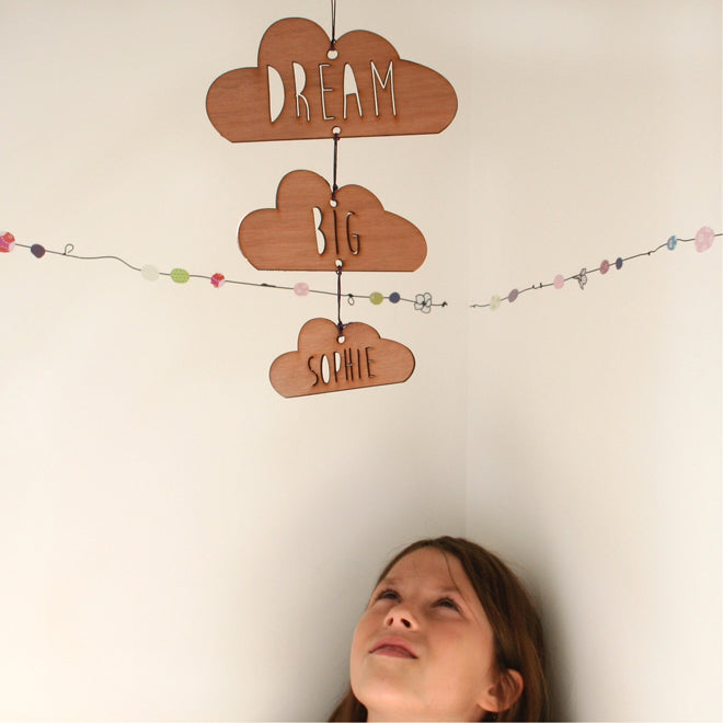 Scamp wooden hanging decorations for children's rooms, published by Bobby Rabbit