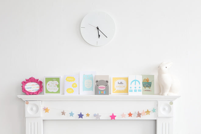 children's room accessories, decoration, garlands, star garland, coloured star garland, coloured star garland kit, Mimi Lou, The Modern Baby, published by Bobby Rabbit