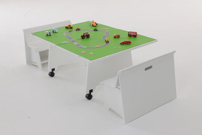 TurniTable coffee table, children's play table and toy storage, published by Bobby Rabbit