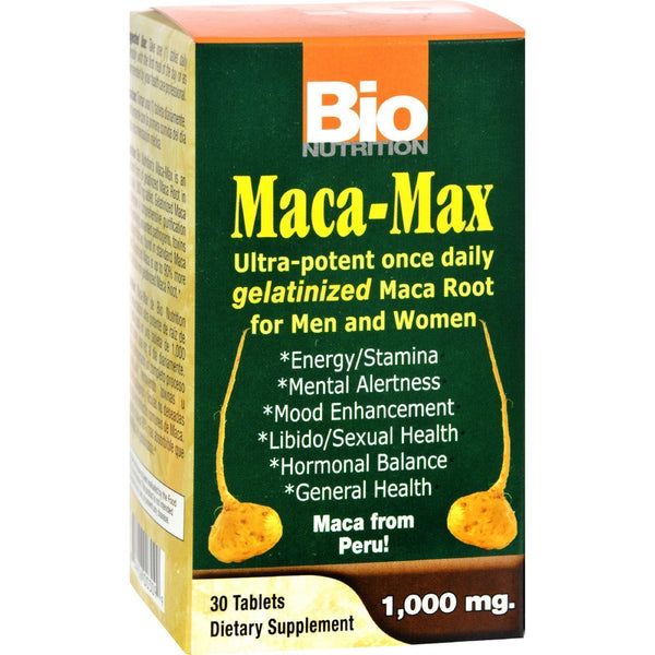 Bio Nutrition Maca-Max, Maca Root Extract, Gelatinized - 1000 mg - 30 Tablets