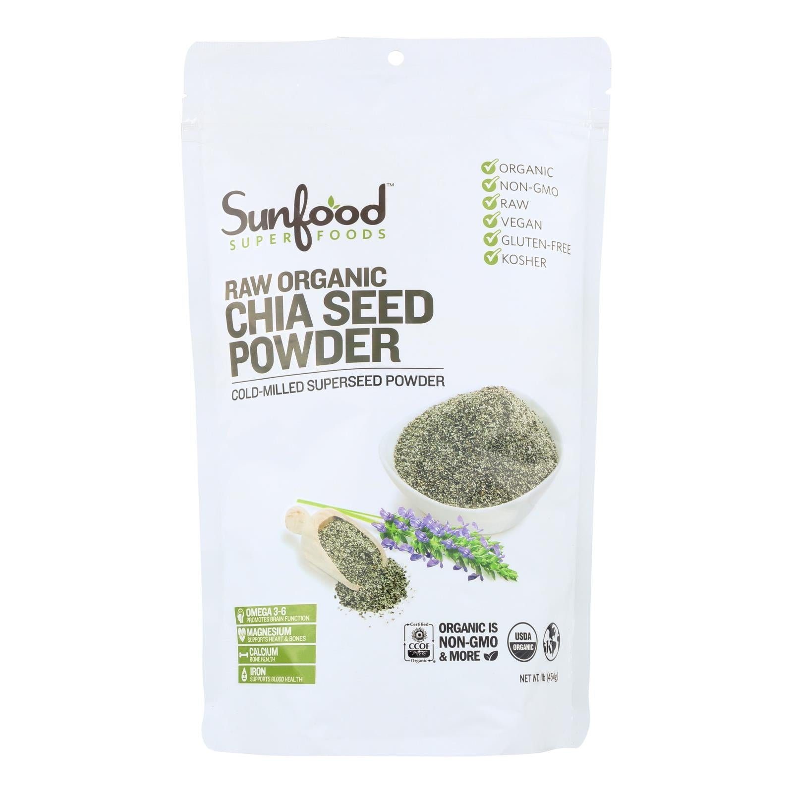 Sunfood Superfoods Raw Organic Chia Seed Powder - 1 Each - 1 Lb