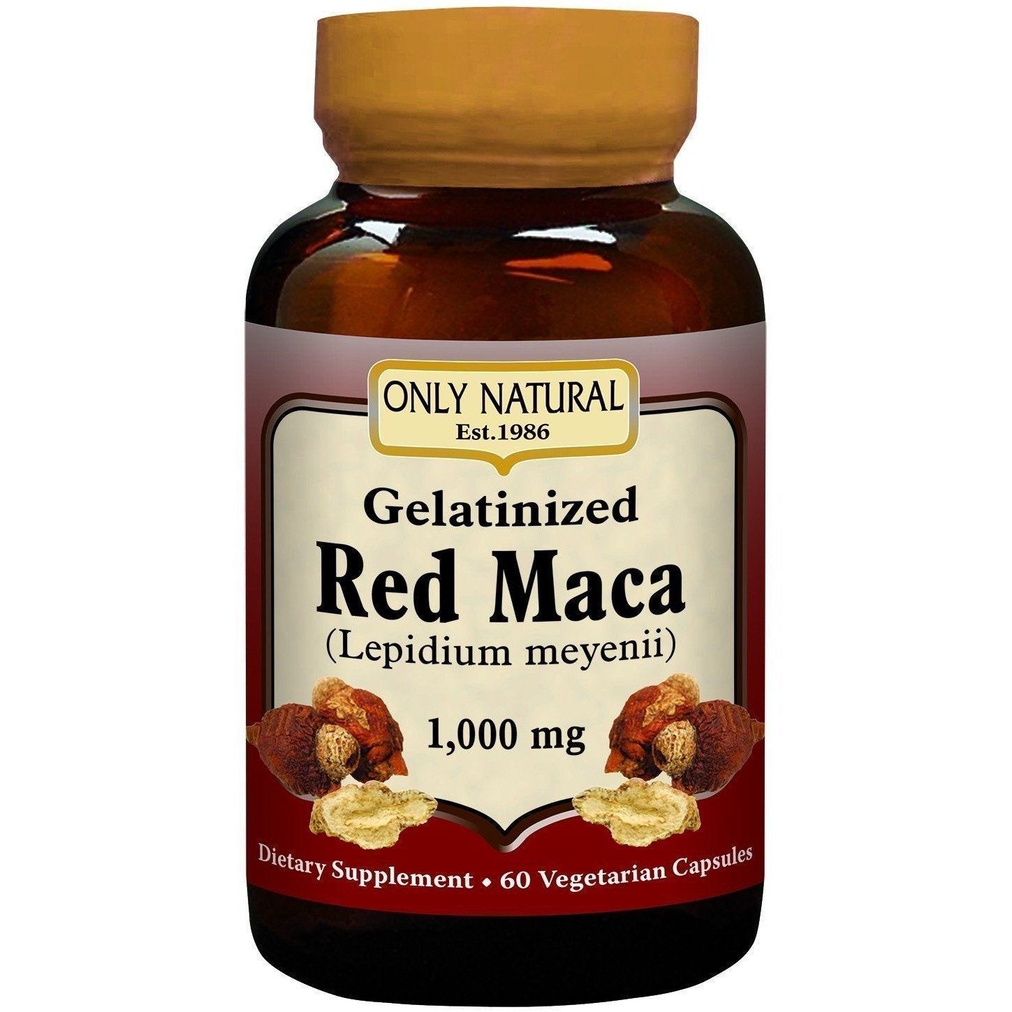 Only Natural Red Maca, Gelatinized - 60 Vcap