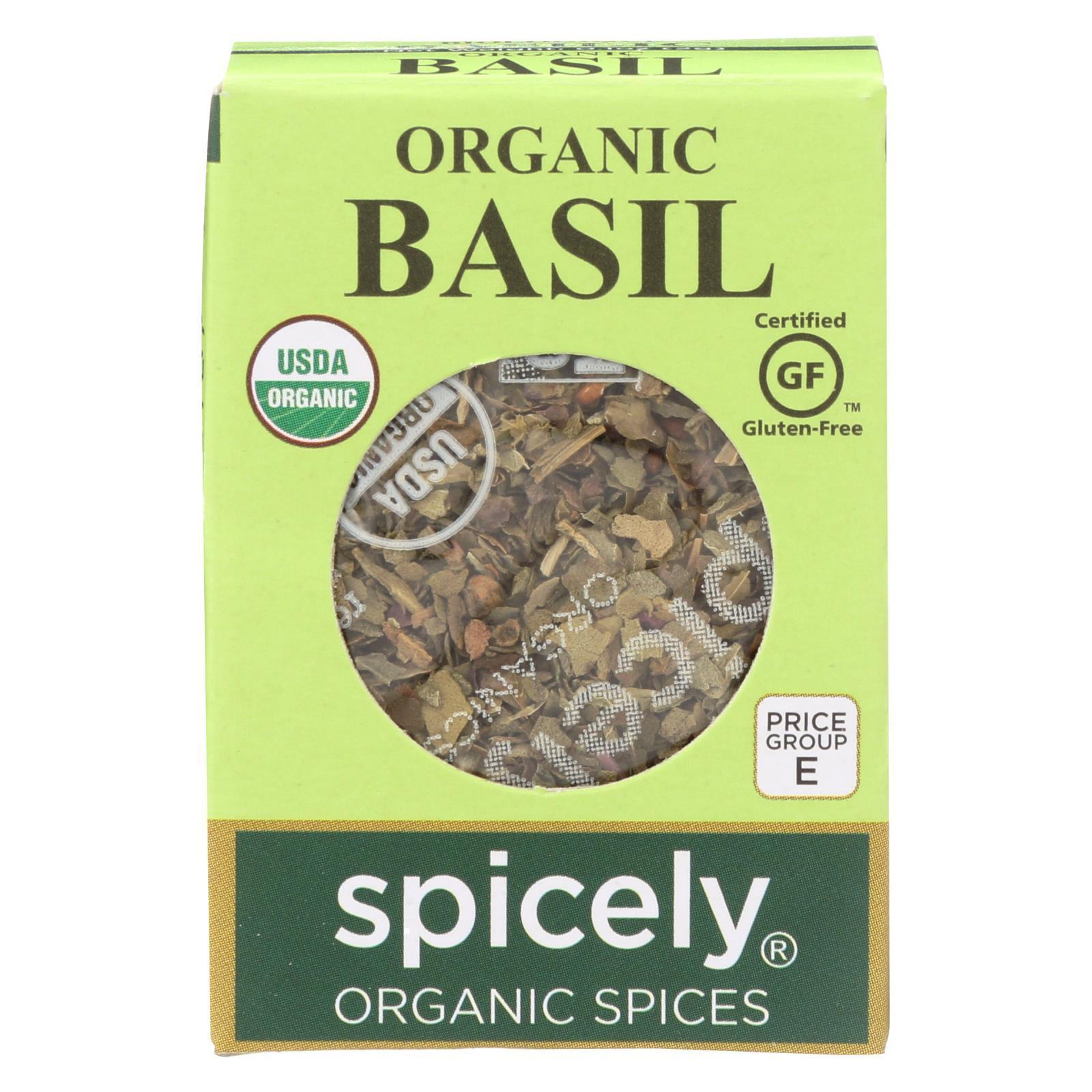 Spicely Organics - Organic Basil - Case Of 6 - 0.1 Oz
