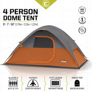 Core Equipment 4 Person Dome Tent Tech Spec