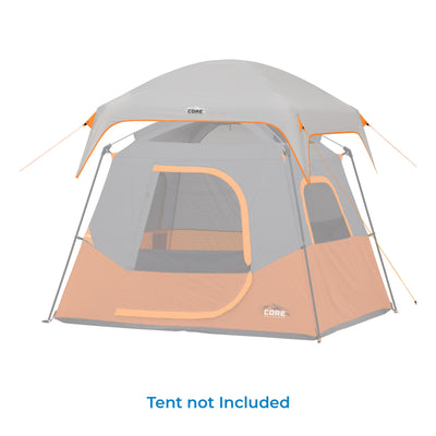 CORE 10 Person Straight Wall Cabin Tent Orange