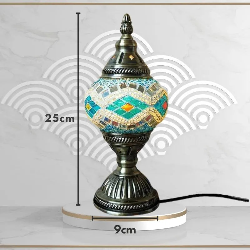 lampe-a-poser-mosaique-verre-fer-dimension