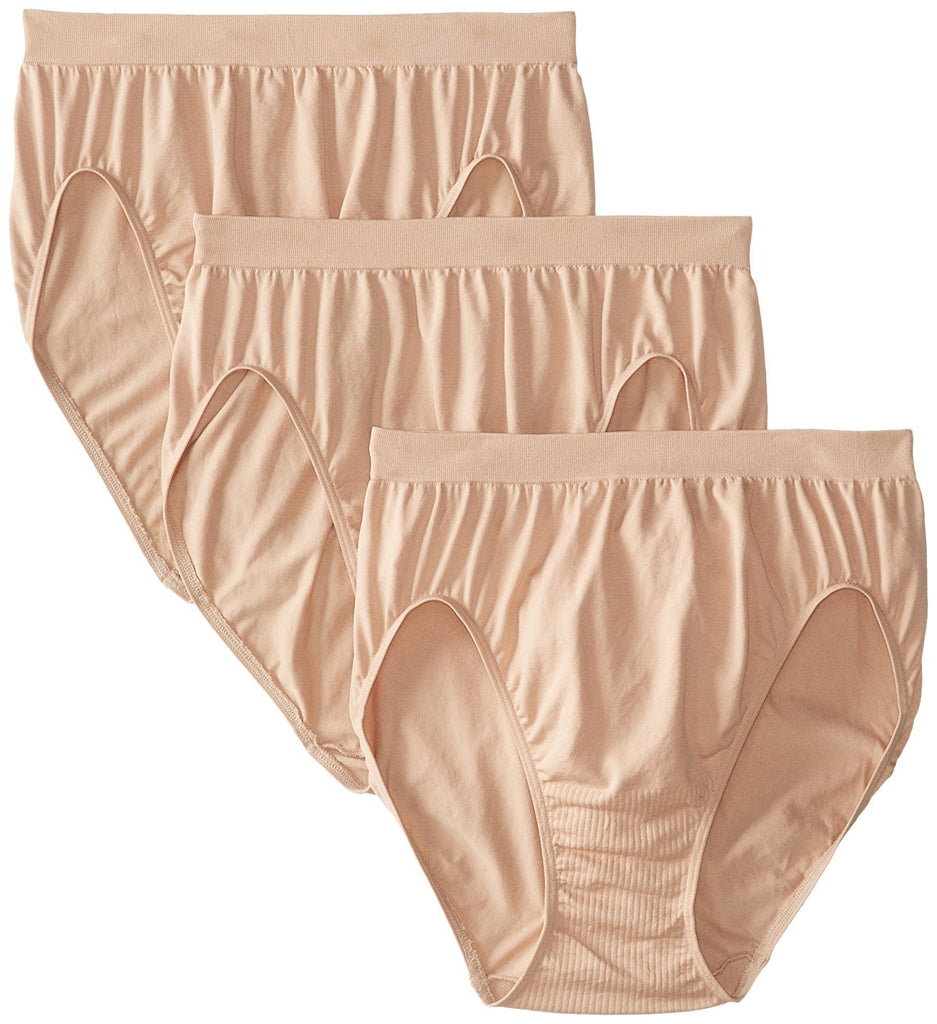 Bali Women's Comfort Revolution Seamless High-Cut Brief Panty (3 Pack ...