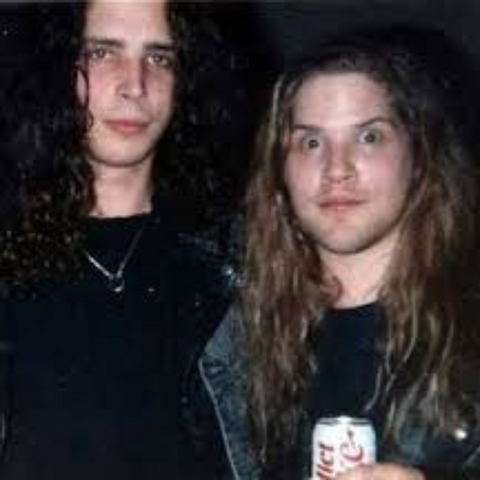 Chris Cornell and Andy Wood in the late '80s, showcasing the camaraderie and creativity of Seattle's grunge scene.