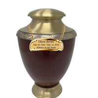 Artisan Red Brass Cremation Urn - IUTU102-Red