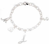 Silver Charm Bracelet with Initial Letters