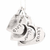 Three Heart Fingerprint necklace