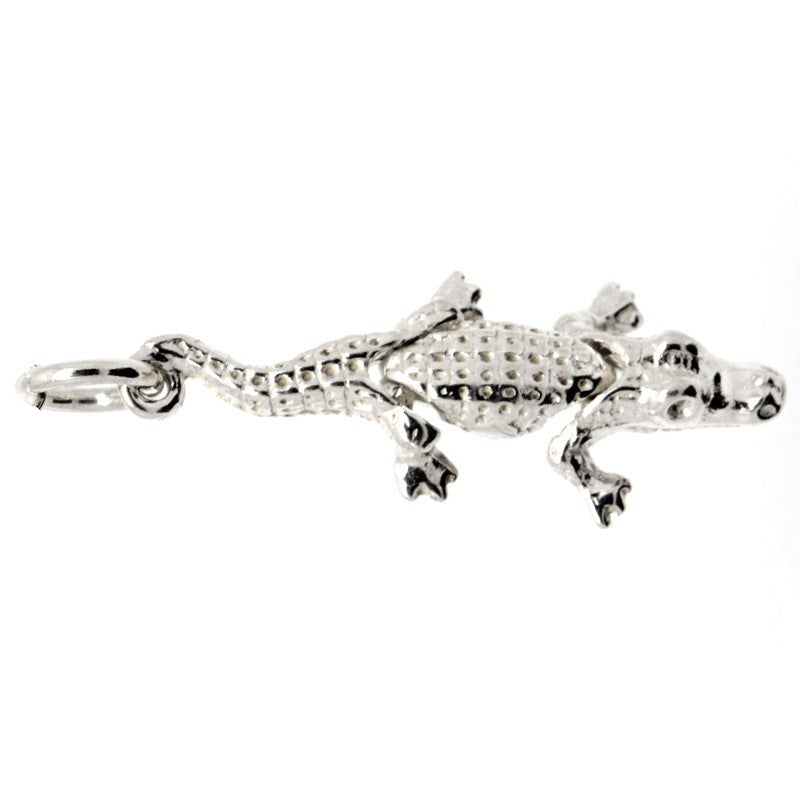 Alligator Crocodile Charm Silver, Clip 